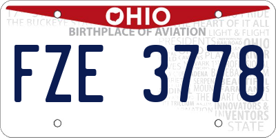 OH license plate FZE3778