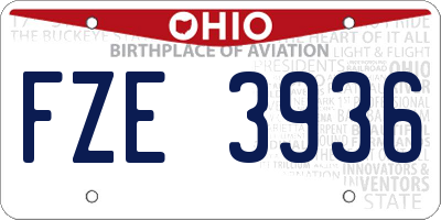 OH license plate FZE3936