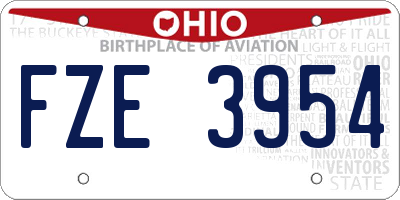 OH license plate FZE3954
