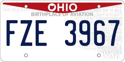 OH license plate FZE3967