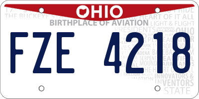 OH license plate FZE4218