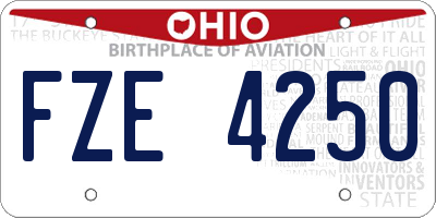 OH license plate FZE4250