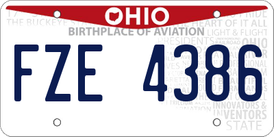 OH license plate FZE4386