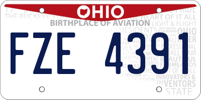 OH license plate FZE4391