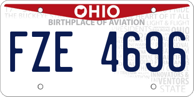 OH license plate FZE4696