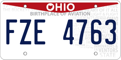 OH license plate FZE4763