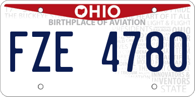 OH license plate FZE4780