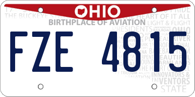 OH license plate FZE4815