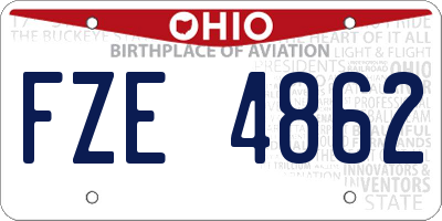 OH license plate FZE4862
