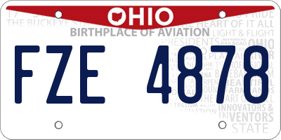OH license plate FZE4878