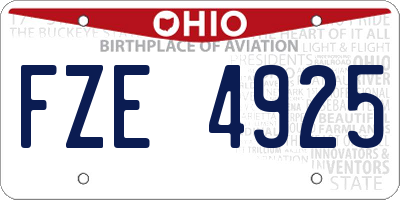 OH license plate FZE4925
