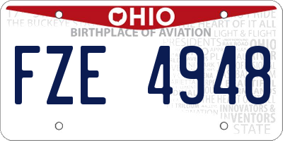 OH license plate FZE4948