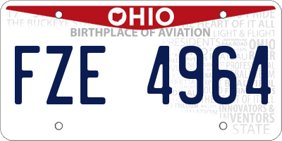 OH license plate FZE4964