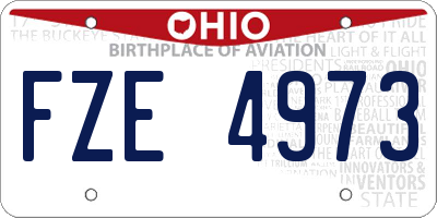 OH license plate FZE4973