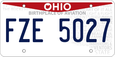 OH license plate FZE5027