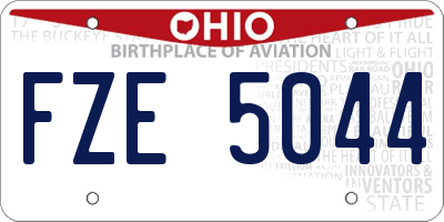 OH license plate FZE5044