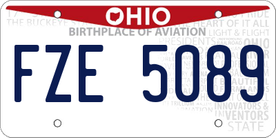 OH license plate FZE5089