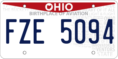 OH license plate FZE5094