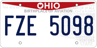 OH license plate FZE5098