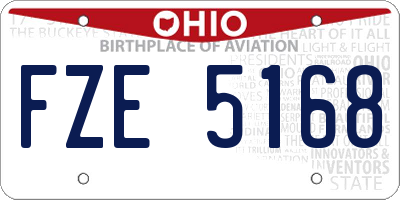 OH license plate FZE5168