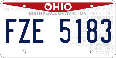 OH license plate FZE5183
