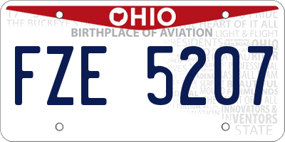 OH license plate FZE5207