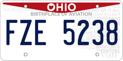 OH license plate FZE5238