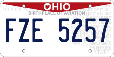 OH license plate FZE5257