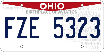 OH license plate FZE5323