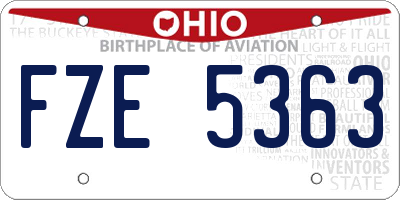 OH license plate FZE5363
