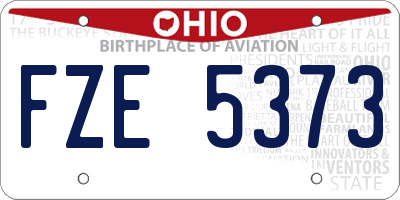 OH license plate FZE5373