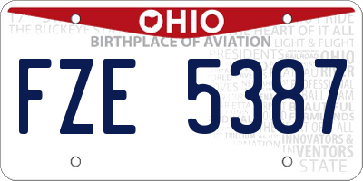 OH license plate FZE5387