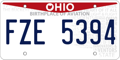 OH license plate FZE5394