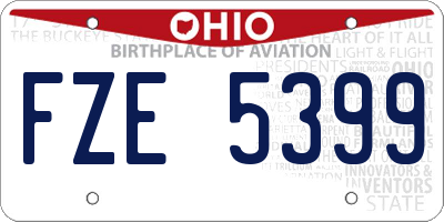 OH license plate FZE5399