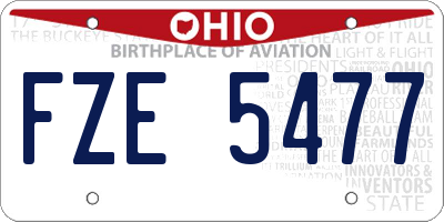 OH license plate FZE5477