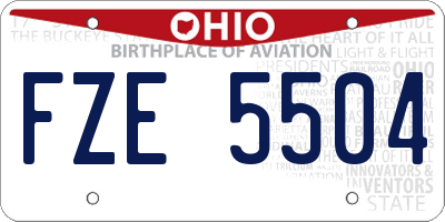 OH license plate FZE5504