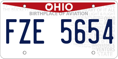 OH license plate FZE5654