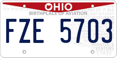 OH license plate FZE5703
