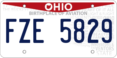 OH license plate FZE5829