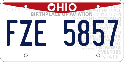 OH license plate FZE5857