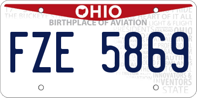 OH license plate FZE5869