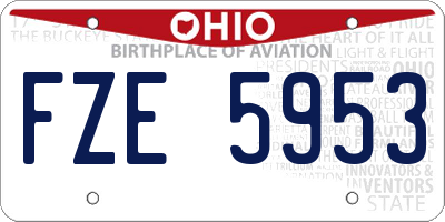OH license plate FZE5953