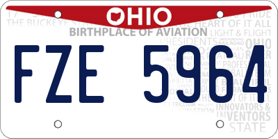 OH license plate FZE5964