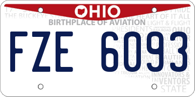OH license plate FZE6093