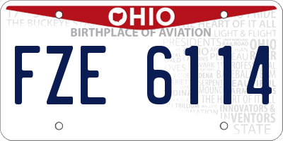 OH license plate FZE6114