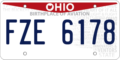 OH license plate FZE6178