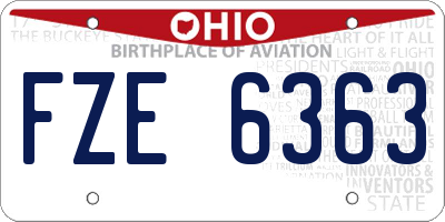 OH license plate FZE6363
