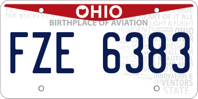 OH license plate FZE6383