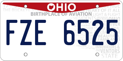 OH license plate FZE6525