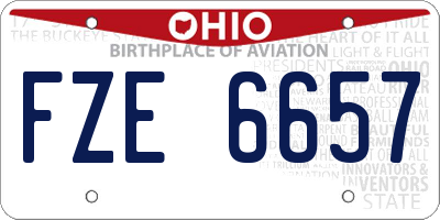 OH license plate FZE6657